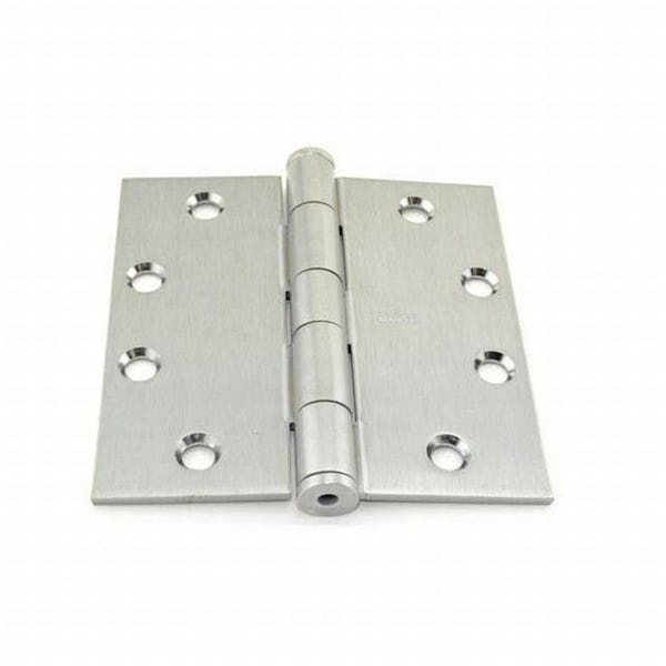 Stanley Security 4.5 x 4.5 in. Steel Full Mortise Standard Weight Square Corner Hinge, No. 050038 Satin Chrome F17941226D - main